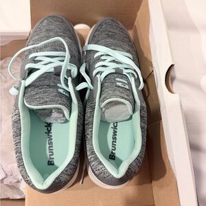 EUC Women's Gray and Mint Bowling Sneakers